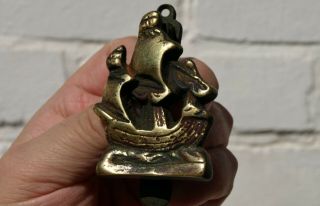 Old Reclaimed Small Sailing Tall Ship Brass Door Knocker