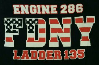 Fdny Nyc Fire Department York City T - Shirt E 286 Queens Sz S