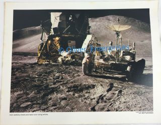 Vintage Nasa Photo Moon Apollo 15 Lunar Module Rover Irwin 14x11 Serial Number