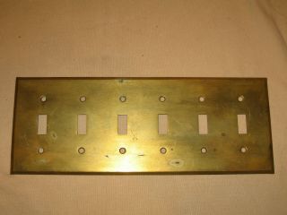 Vintage Solid Brass Light Switch Plate Cover 6 Toggle Bryant