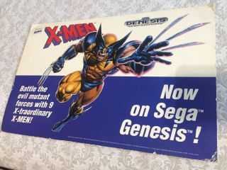 X - Men Sega Genesis Promo Poster Standee Vintage Wolverine Marvel 1993 Video Game