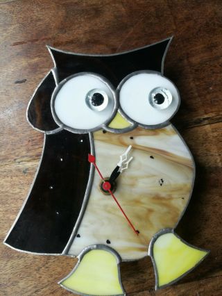 Stained Glass Clock owl 2