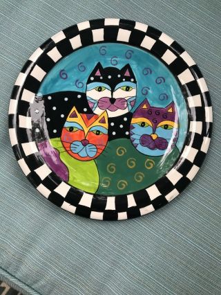 Cat Plate Milson Louis Art Decor Hand Painted Pottery Rare Collectible Gift