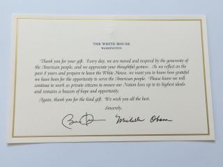 President Barack Obama White House End Thank You For Gift Card Presidential Seal