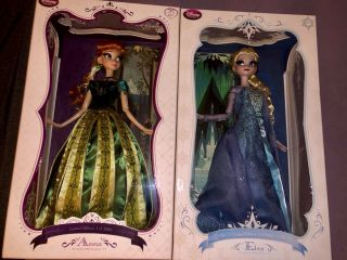 Disney Limited Edition Frozen 17 " Anna And Elsa Doll 2 Doll Set Le 2500