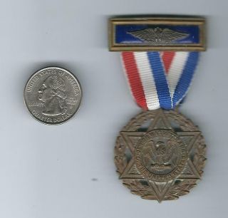 Jewish War Veterans Of The United States Medal/ribbon With Blue Bar With Eagle
