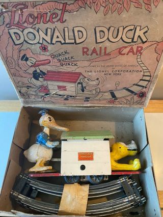 Vintage Scarce 1936 Lionel Box Prewar 1107 Donald Duck & Pluto Handcar