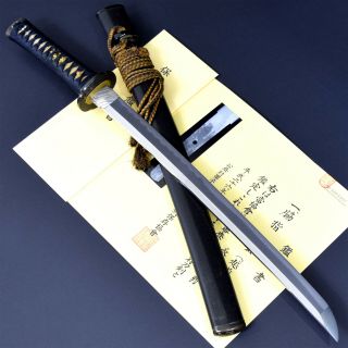 Authentic Japanese Katana Sword Wakizashi Echizen Seki 越前関 Nbthk Hozon Paper Nr