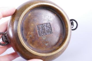 Fine Old Chinese Bronze Censer Incense Burner w/ Mark Scholar Work Of Art 3