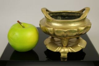A Chinese Bronze Gilt Censer With Stand 19th/20thc