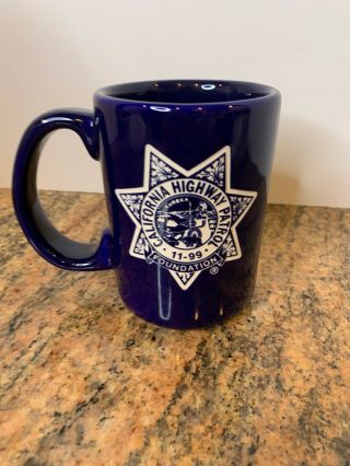California Highway Patrol Chp 11 - 99 Foundation Navy Blue Engraved Coffee Cup Mug
