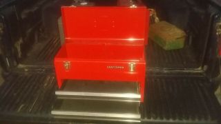 Craftsman 2 - Drawer Portable Tool Box,  Steel,  Sturdy,  Red,  Vtg,  Pre - Owned,