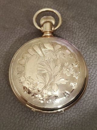Vintage Gold Plated Engraved Pocket Watch Case