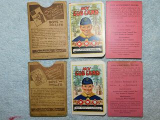 2 Boy Scouts Of America 1941 My Cub Card Fairmont Wv