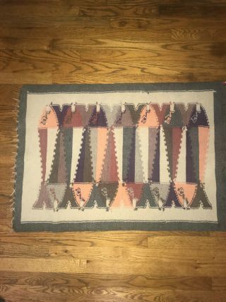 Mexican Fish MCM Textile Art Vintage Woven Wool Wall Hanging MCM Style Handmade 3