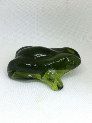Vintage Art Glass Frog,  Green