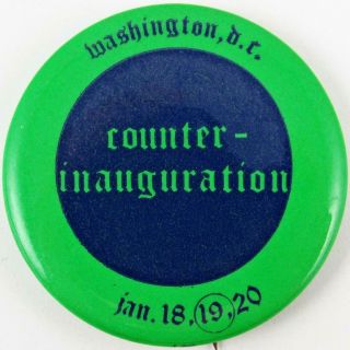 1969 Anti - Nixon Counter - Inauguration Washington Dc Activist Protest Pin Button