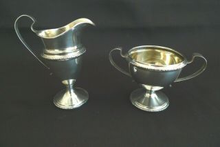 Vintage Sterling Silver Cream And Sugar Set Webster Company Silversmiths 1920