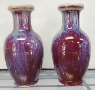 19th Century Chinese Sang de Boeuf Flambe Glazed Porcelain Vases 2