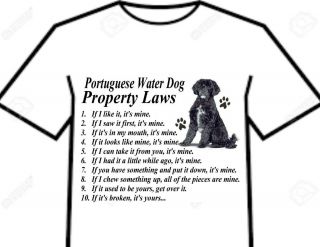 Medium T Shirt & Mousepad Set = Portuguese Water Dog Property Laws Of The Breed