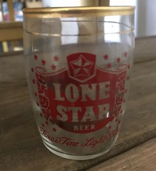 Vintage Set of 6 Lone Star Beer Barrel Glass Tumblers NOS 3
