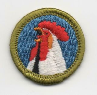 Poultry Keeping Merit Badge Type G,  Cloth Back (1969 - 71),