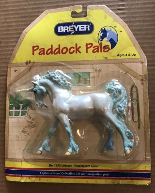Breyer Paddock Pals 1652 Unicorn Pearlescent Green,  Retired,  Read Full Details
