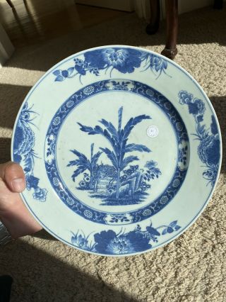 A Large 18th Century Qianlong Period Chinese Blue And White Plate