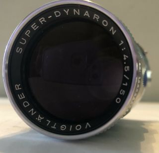 Vintage Voigtlander - Dynaron 150mm f/4.  5 Telephoto Lens 1:4.  5/150 Germany 2
