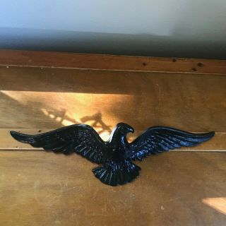 Vintage Black Painted Metal American Eagle With Spread Wings Wall Plaque – Marke