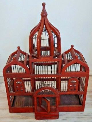 Antique To Vintage Bird Cage Made Of Wood And Metal