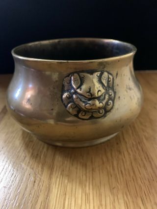 ANTIQUE CHINESE BRONZE CENSER BOWL RARE SMALL SIZE WITH MARKS TO BASE 3