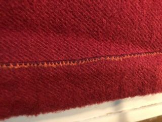 Vintage Cranberry Hudson Bay 4 Point Wool Blanket 68”x90” 3