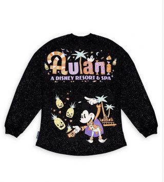 Disney Halloween Aulani Resort Spirit Jersey Glitter Black Size Xs Confirmed
