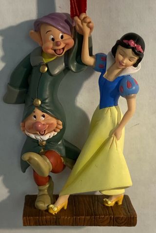 Disney Snow White Dancing With Dopey And Sneezy Christmas Ornament