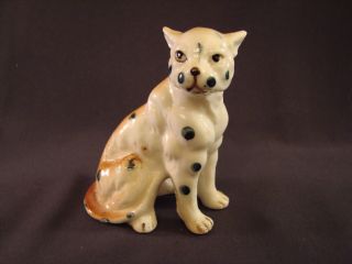 Vintage Cougar Figurine Porcelain Hand Painted 3 3/4 " T