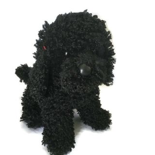 Douglas Cuddle Toy Plush Black Poodle Puppy Dog Stuffed Animal Retired Red Bow
