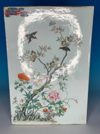 Old Chinese Republic Period Famille Rose Antique Porcelain Plaque