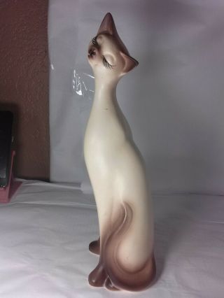 Outstanding Vintage,  Mcm Long Neck Siamese Cat,  Sculpture Figurine,  Ceramic 12 X 4
