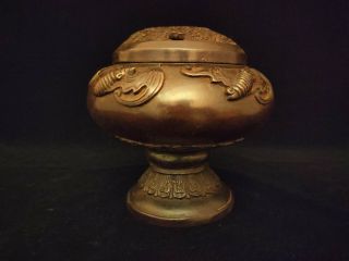 A Rare Chinese Antique Qing Dynasty Bronze Incense Burner Censer With Mark 3