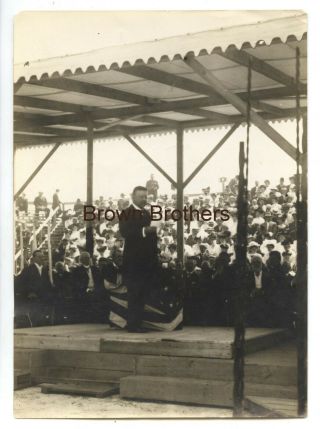 Vintage 1900s President Theodore Roosevelt Grandstand Ceremony Photo Brown Bros.