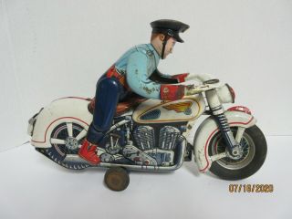 Modern Vintage Toys Japan Tin Litho Police Motorcycle