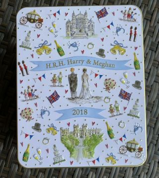 Prince Harry And Meghan Markle Royal Wedding Biscuit Tin Milly Green H 2018