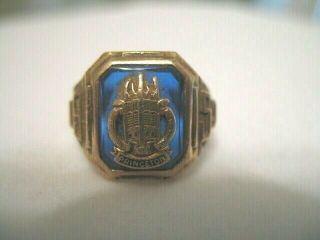 Vintage 10k Gold 1954 Princeton Blue Stone Class Ring