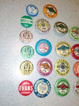 Vintage 1950s Teamsters Labor Union Pins 3