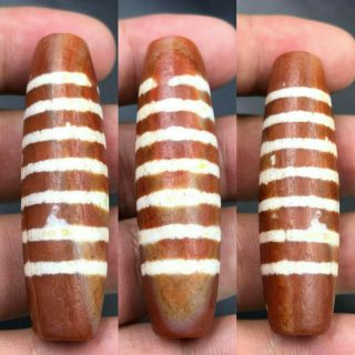 Ancient Tibetan Rare Agate Chung Dzi Bead Powerful 7 Stripes Amulet Bead