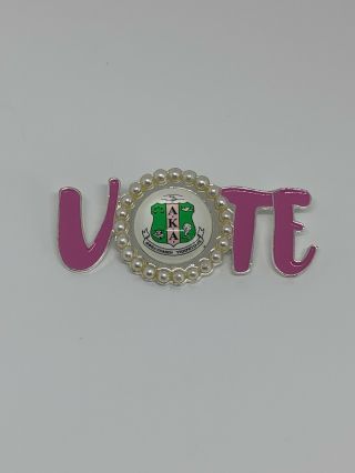 “ Vote ” Pin Brooch For Alpha Kappa Alpha Sorority For Aka