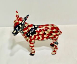 Vintage Patriotic Donkey Figurine