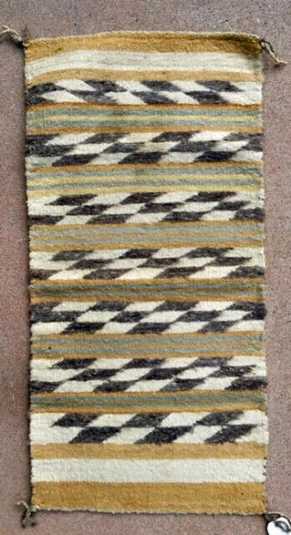 Vintage Navajo Crystal Saddle Blanket/rug Purchased At Heard Museum 18.  5 " X37.  5 "