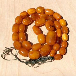 Special Listing For Buyer Blue Orca Antique Amber Bead Chinese Necklace